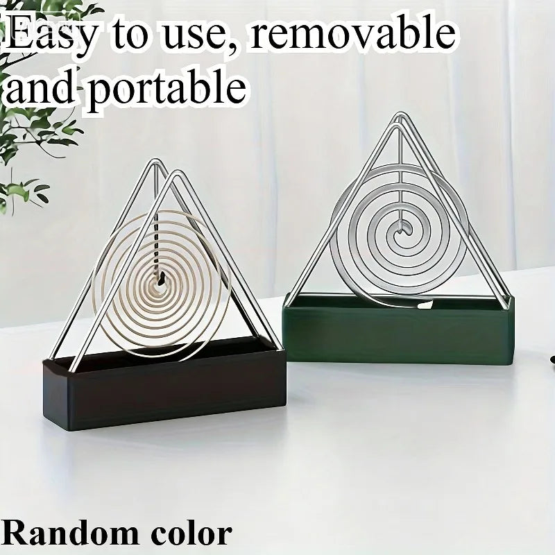 2pcs Metal Hanging Mosquito Coil Holder -Triangular Ash Collector Stand,Indoor Outdoor Incense Burner,Easy Clean Sturdy Mosquito Oasis Select 2pcs random color