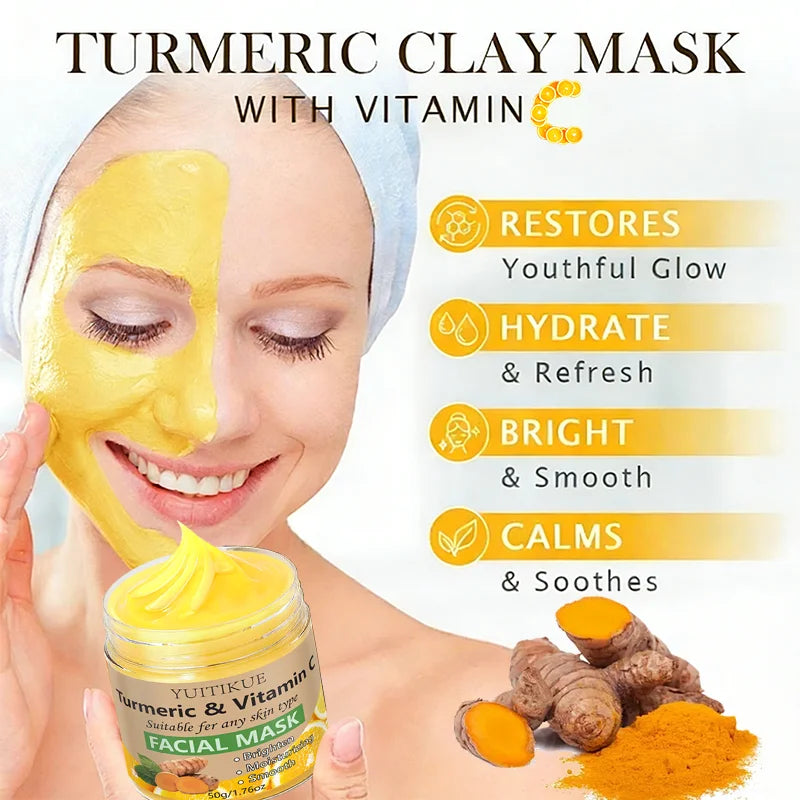 YUITIKUE Turmeric & Vitamin C Face Mask – Brighten & Glow