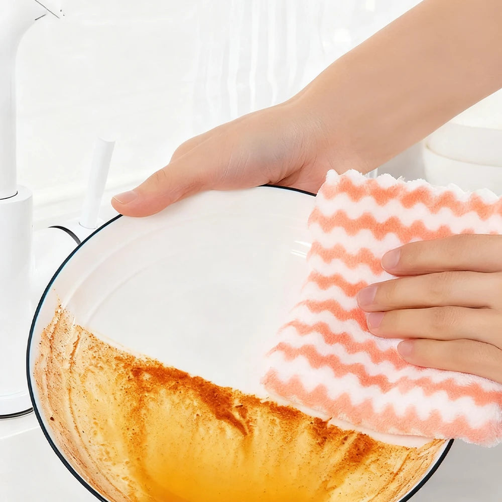 5/10pcs Microfiber Kitchen Dish Cloth Super Absorbent Cleaning Cloth Non-Stick Oil Wipe Rags Household Cleaning Towels Tools Oasis Select