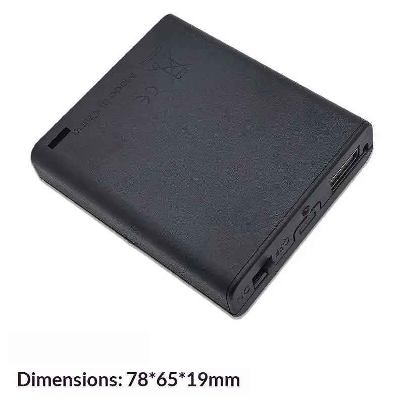 1Pcs 4 Slots AA Battery Holder No.5 Battery Case With Power Switch and USB Female Socket Indicator Light AA Battery Box Oasis Select One Size