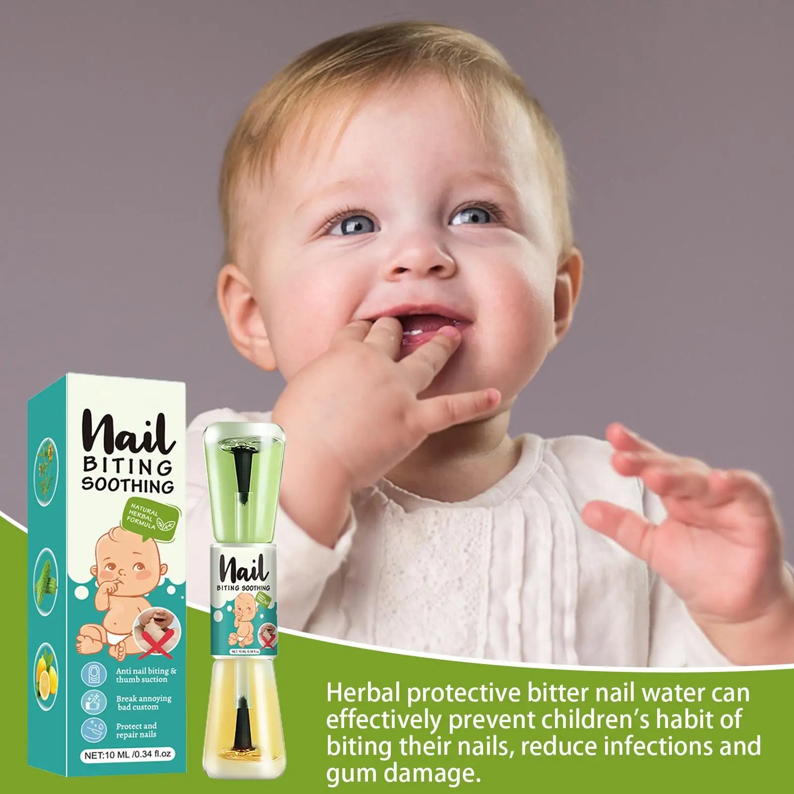10ml Stop Nail Biting No Nail Bite Natural Strengthener Guard Stopper Hydrating Bitter Liquid for Finger Health Habit Baby Hand Oasis Select