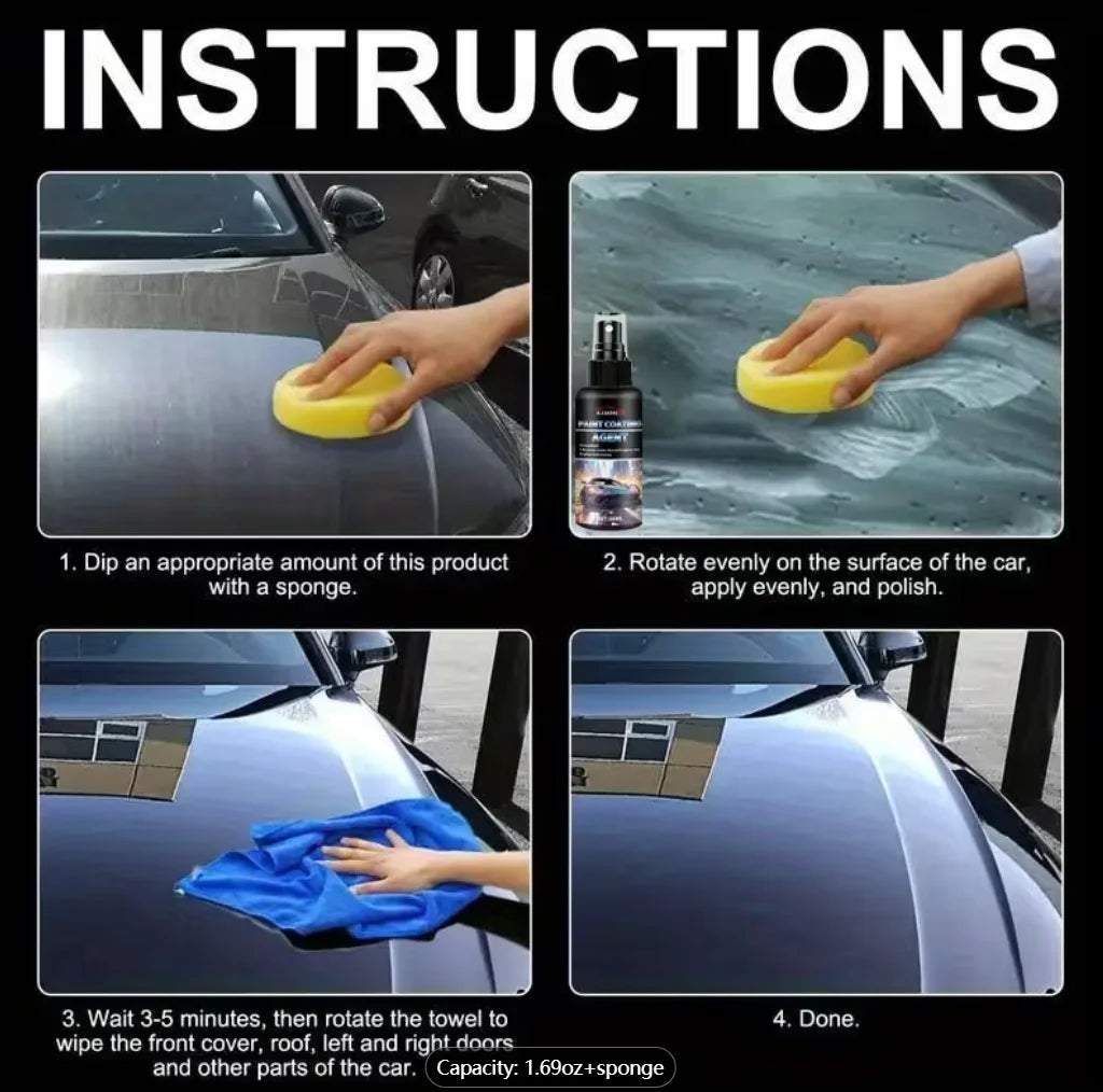 Ceramic Car Coating Spray 50ml – Hydrophobic UV Scratch Shield