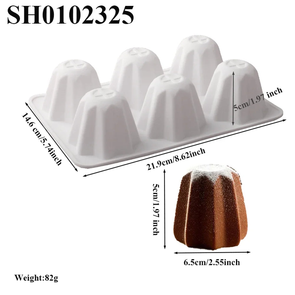 6-Cell 8-Corner Pandolo Shaped Silicone Cake Mold Christmas Dessert Making Tool Mousse Cake Mold Kitchen Baking Supplies Oasis Select 1pc