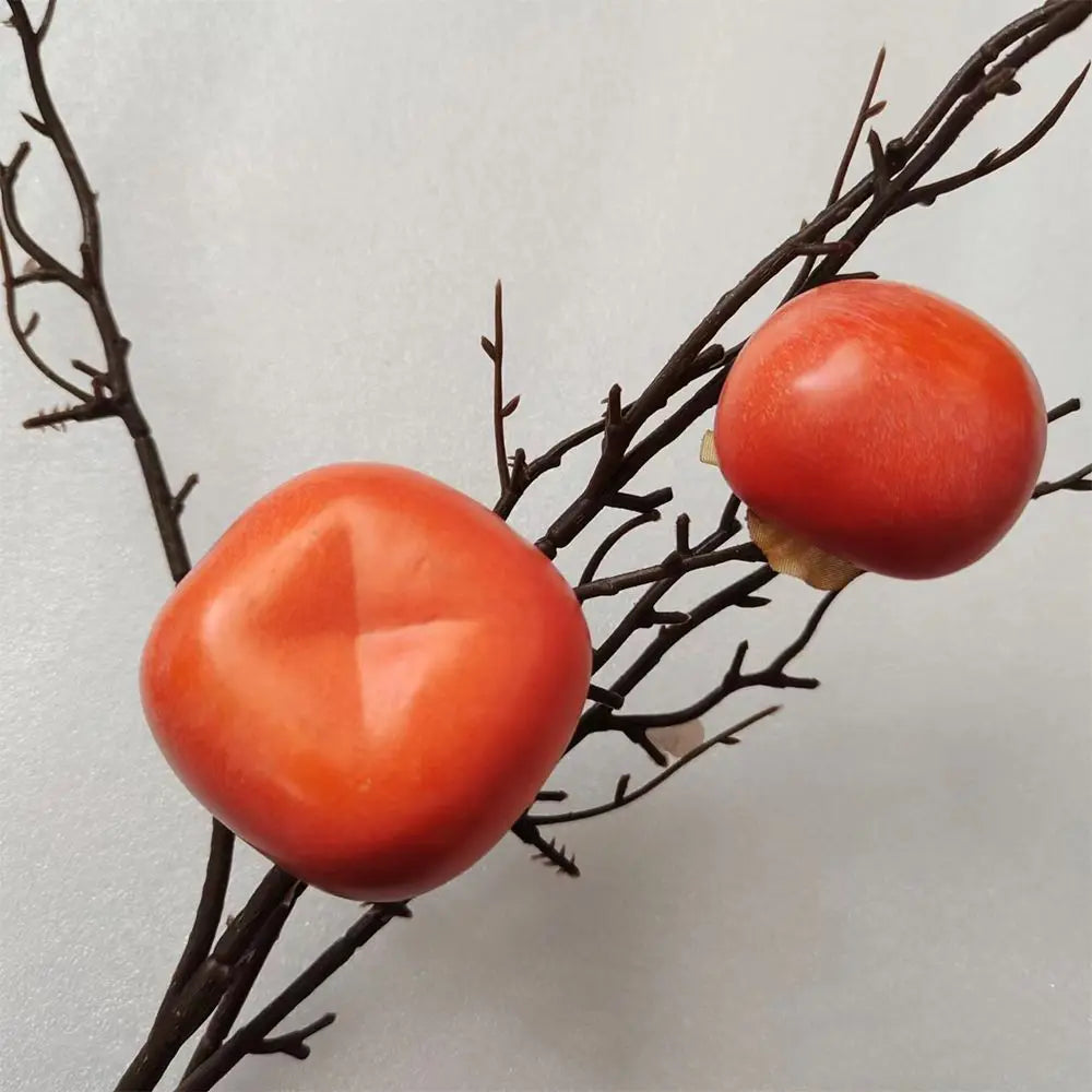 Food Model Mini Artificial Foam Persimmon Handicrafts Realistic Simulation Fruit Vegetable Funny Fake Persimmon Home Decorations Oasis Select
