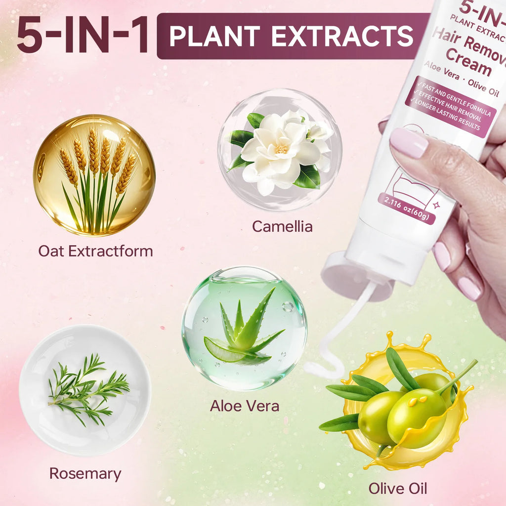 Lanemay 5-in-1 Plant Extract Hair Removal Cream 2.116 oz