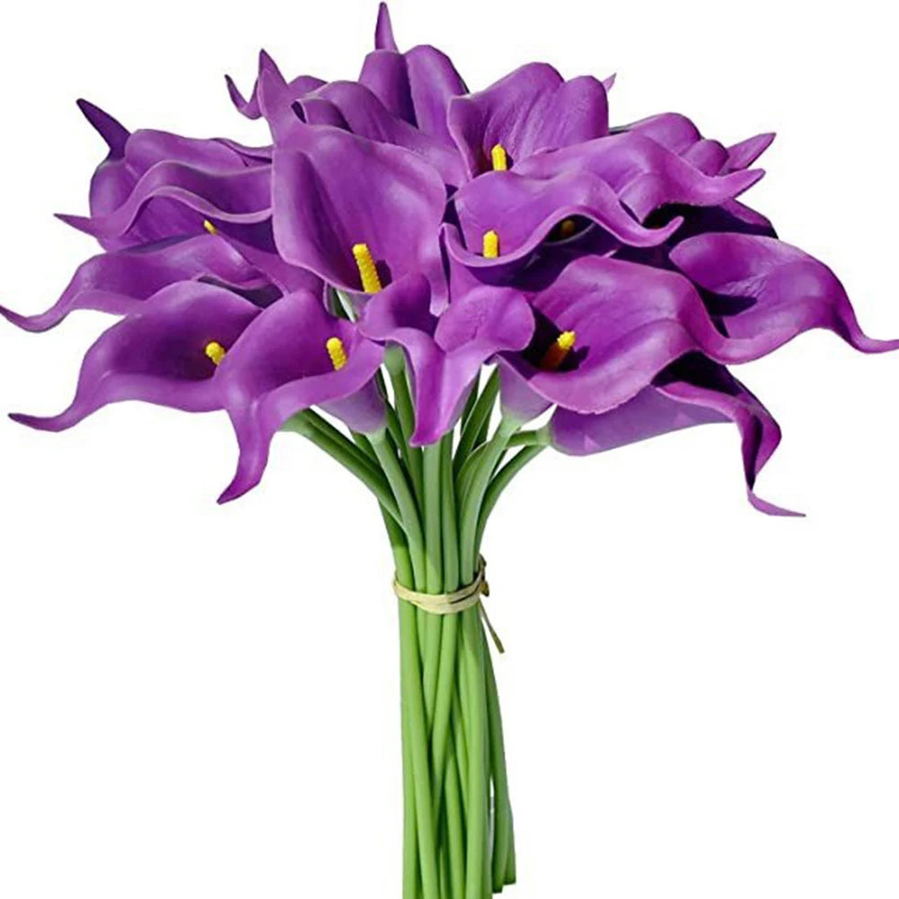 Calla Lily Artificial Bouquet – Wedding & Home Decor Flowers Artificial Flower Bouquet Oasis Select Purple
