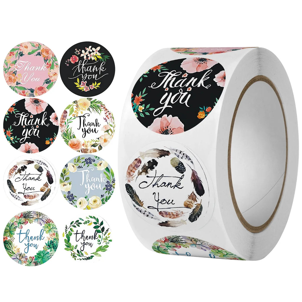500pcs/roll label stickers, wedding decoration stickers, takeaway seal sticker labels thank you label stickers Oasis Select 500pcs 1roll