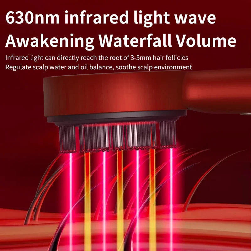 Electric Scalp Massager Comb – Red Light & Oil Applicator