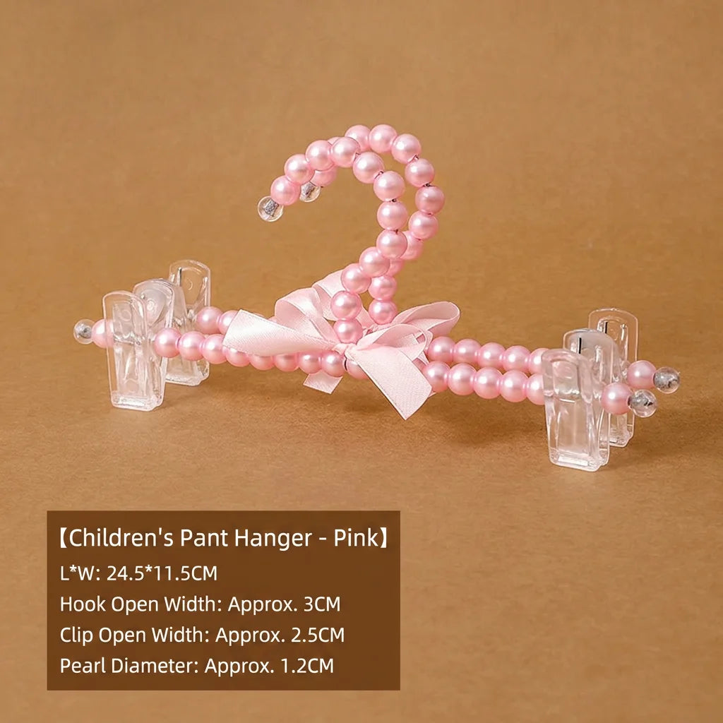 Plastic Pearl Decorative Hanger Clothing Accessory for Children Skirts Dresses and Wardrobe Organization Oasis Select Pink1