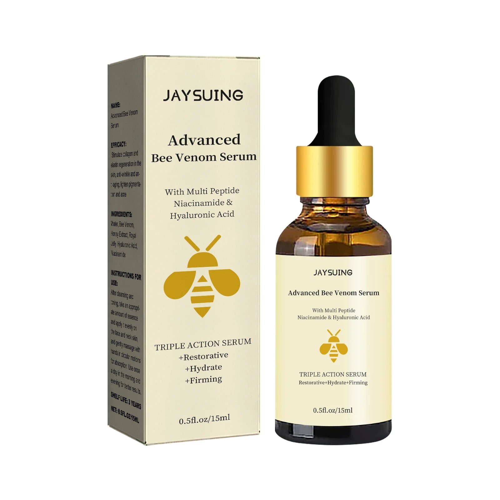 Advanced Bee Venom Serum Tighten Lightens Fine Lines Repair Dullness Moisturizing Firming Facial Skin Essence Brightening Skin Oasis Select 1Pcs