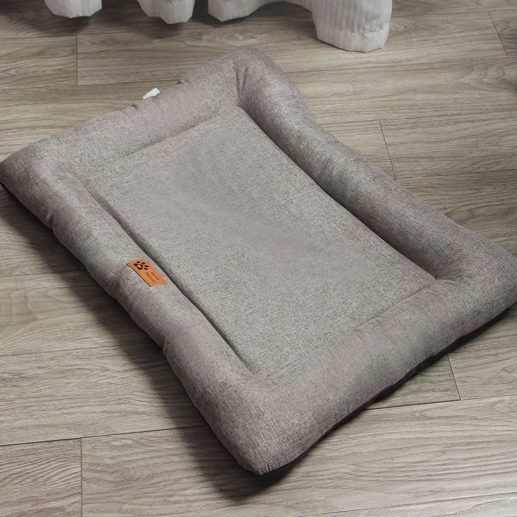 New Square Dog Bed, All-season Pet Bed, Cat Bed, Summer Cotton and Linen Breathable Pet Pad Dog Cooling Mat Oasis Select Ash 72x55x7CM