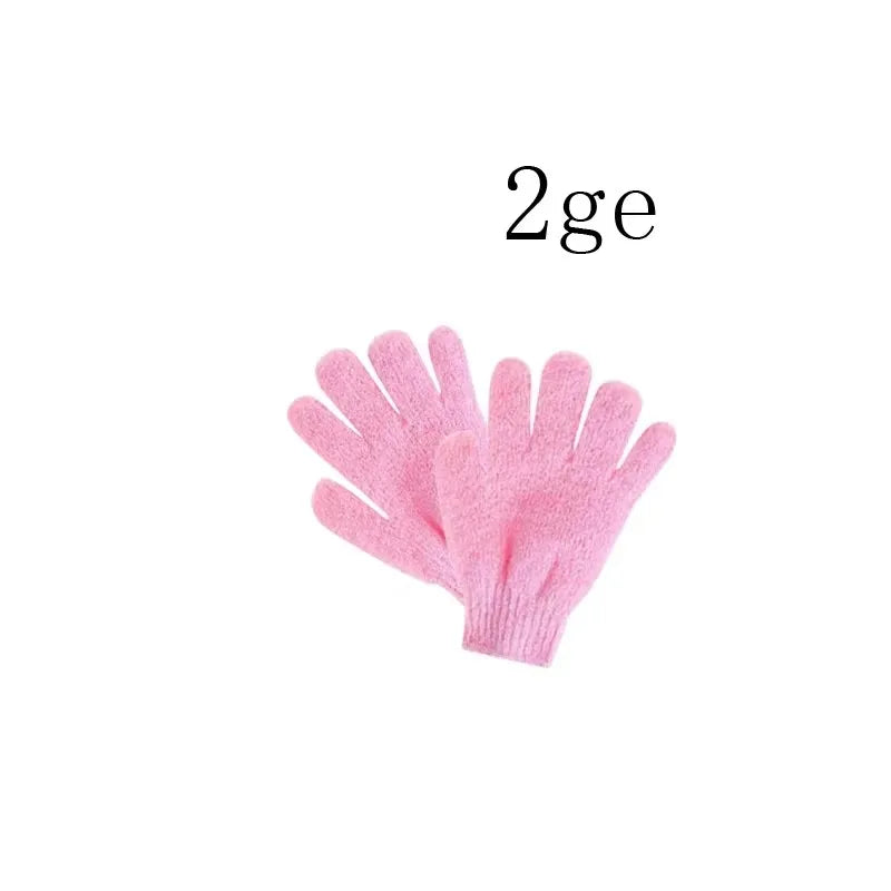 1/2/3pairs Five Fingers Bath Gloves Peeling Exfoliating Household Shower Towel Scrub Body Wash Elastic Wipe Body Cleaning Tools Oasis Select 1pairs pink