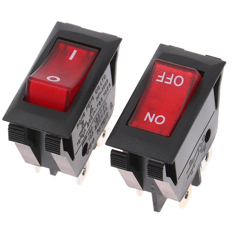4Plug Power Rocker Switch RF-1009 16A Control Switch With Led Light For Rongfeng ON/OFF/I/O Switch Oasis Select