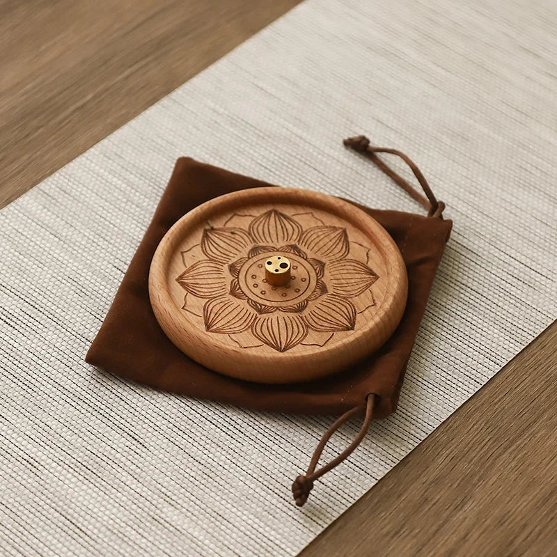 Wood Wire Incense Insert Copper Incense Holder Chinese Zen Household Indoor Aromatherapy Stove Insence Burner Oasis Select beech