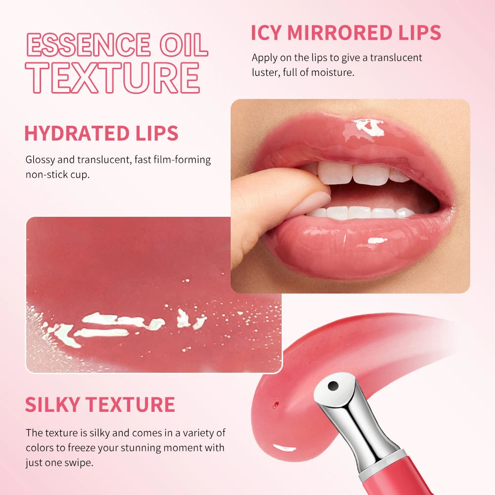 Lakerain Plumping Lip Gloss Hydrating Moisturizing Long Lasting Lip Oil Transparent Lip Tint Daily Lip Care Makeup Cosmetics Oasis Select