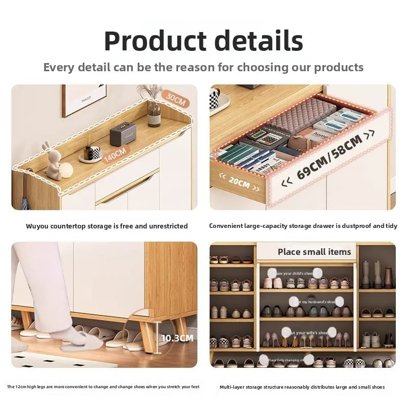 Shoe cabinet, indoor new entry locker at the entrance of the home, integrated storage shoe rack against the wall Oasis Select