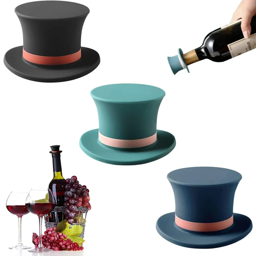 1/3 PCS Magic Hat Wine Bottle Stopper – Seal Silicone Cover, Airtight for Champagne, Whiskey & Brandy, Leak-Proof, Kitchen Tools Oasis Select