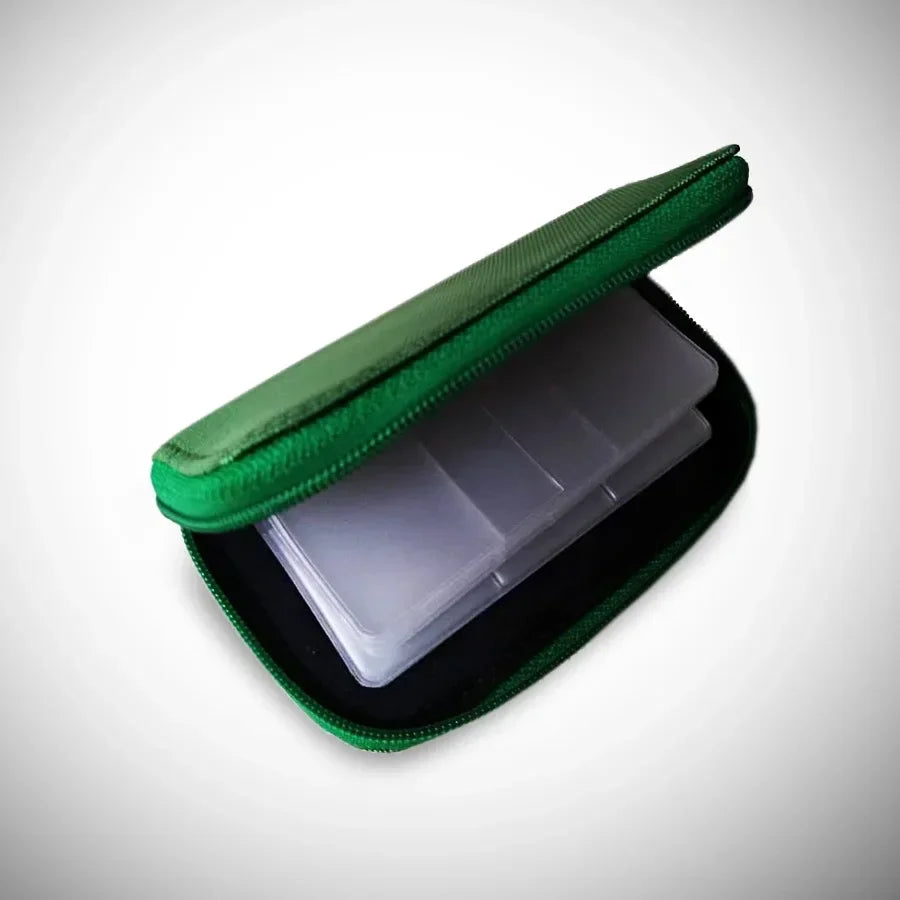 22 in 1 Game Memory Card Storage Bag Carrying Case Holder for CF/SD/Micro SD/SDHC/MS/DS Memory Card Collect Box Oasis Select green