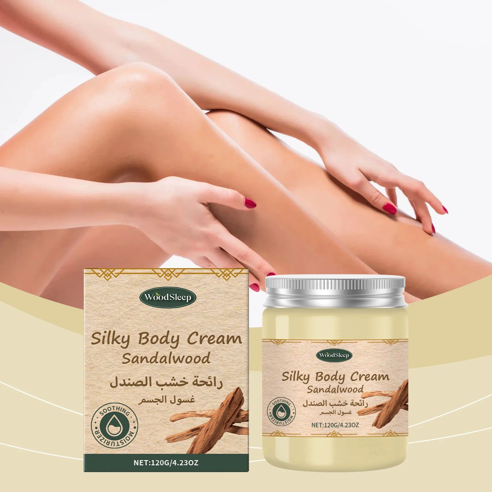 WOODSLEEP Sandalwood Body Cream – Moisturizing & Brightening Body Moisturizer Cream Oasis Select