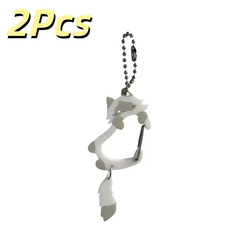 2-Pack Wagging Tail Cat Keychain | Cute Moving Pendant Carabiner Cat Keychain Pendant Oasis Select A2