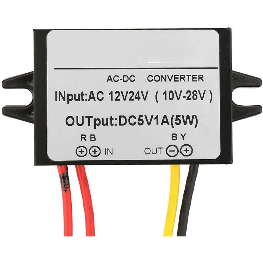 AC 12V 24V To DC 5V 1A Buck Converter Power Supply Converter AC To DC Power Supply Module IP67 For Car Screen Monitor Camera Fan Oasis Select