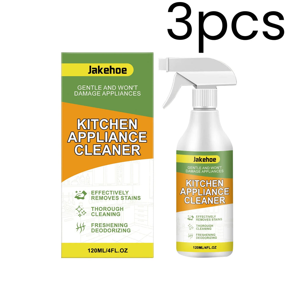 Jakehoe Kitchen Appliance Cleaner Powerful Grease Remover Deodorizing No Residue Mild Formula Kitchen Grease Cleaner Spray 120ml Oasis Select 3pcs