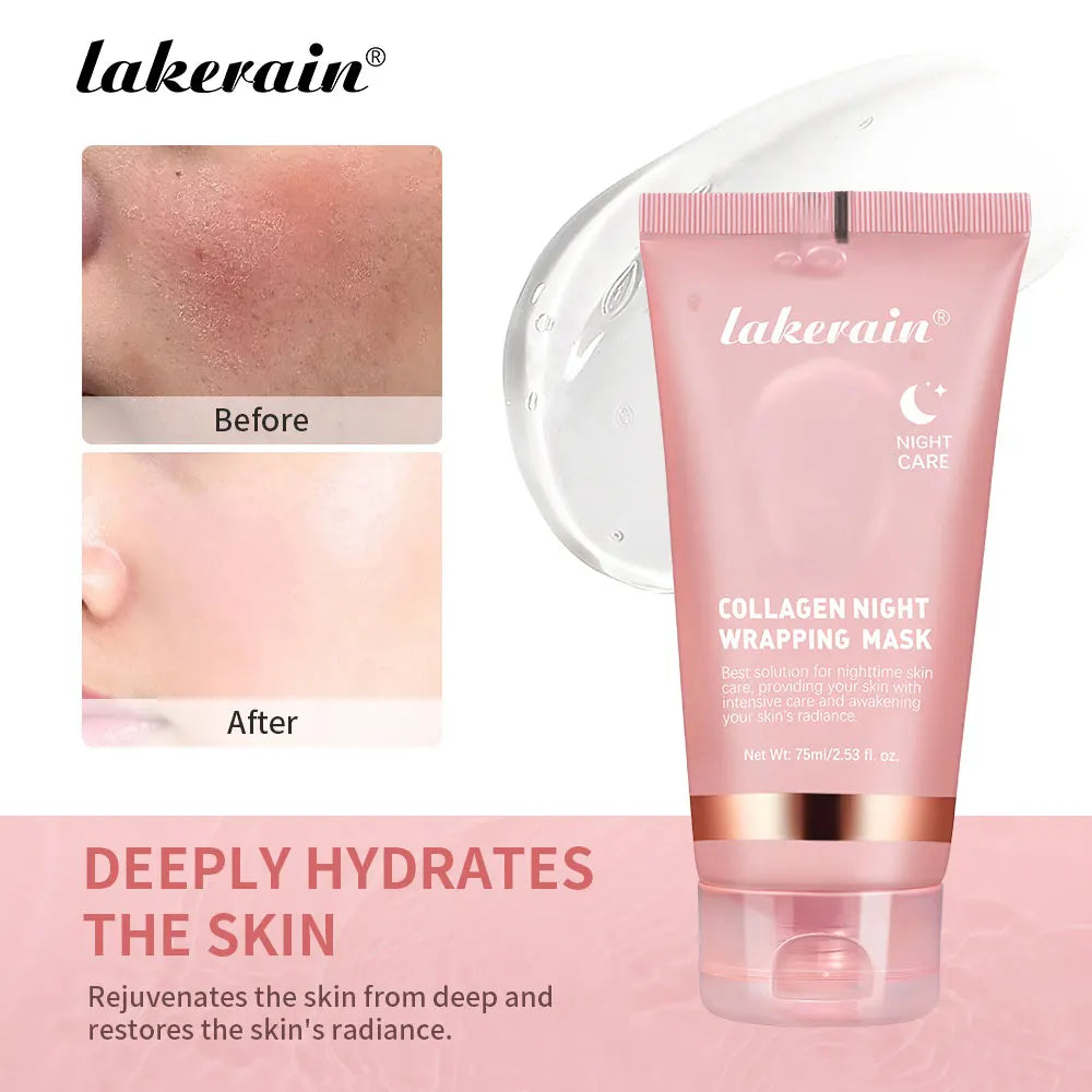 Night Collagen Wrapping Mask Rejuvenation Moisturizing Brightening Korean Face Mask Make Glowy Skin Elasticity Facial Mask Oasis Select