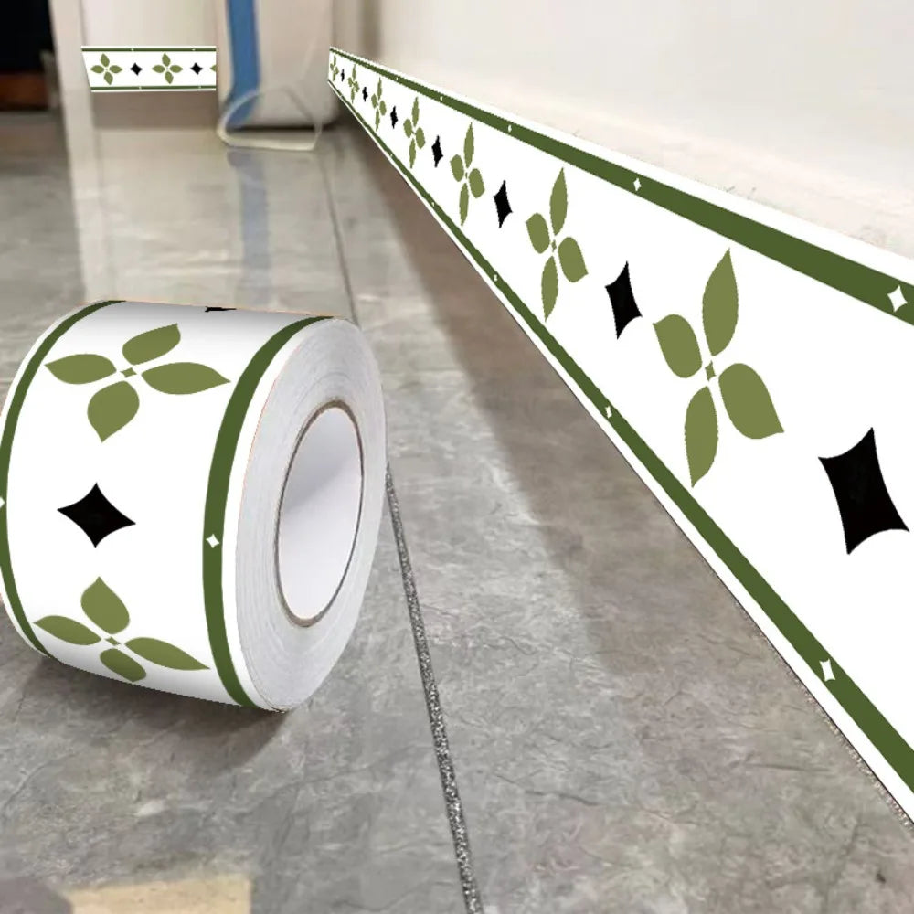 10M Self-Adhesive PVC Skirting Board Strip | Anti-Collision Wall Trim
