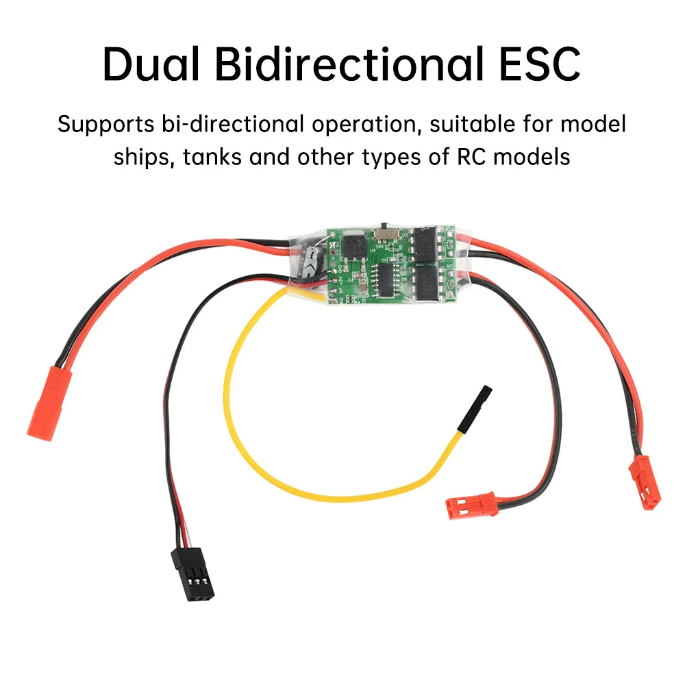 Dual Channel Bidirectional ESC Brushed Electric Speed Controller RC Model Ship Tank Tracked Vehicle 2S 3S Lithium Battery 5A Oasis Select