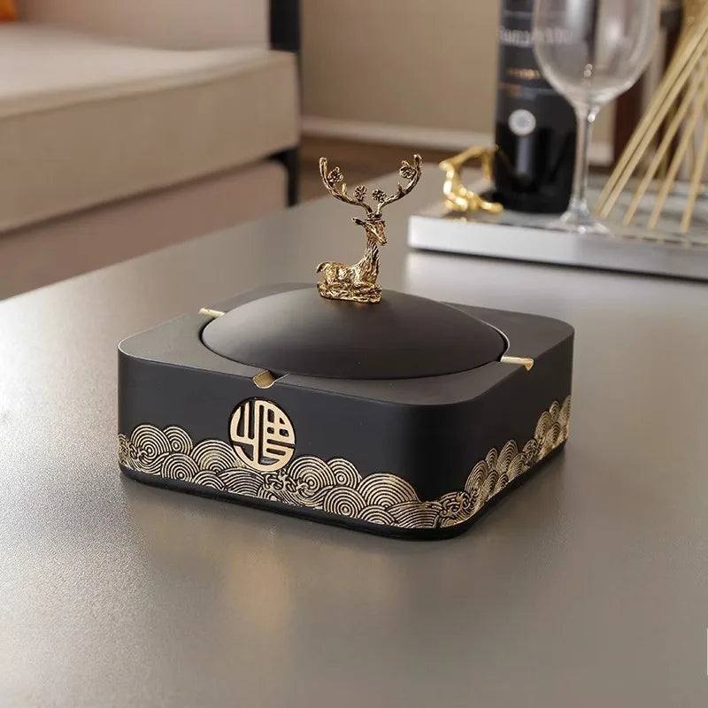 New Chinese Style Ashtray Zen Inspired Creative Personality Trendy Home Living Room Coffee Table Niche High-end Decoration Oasis Select