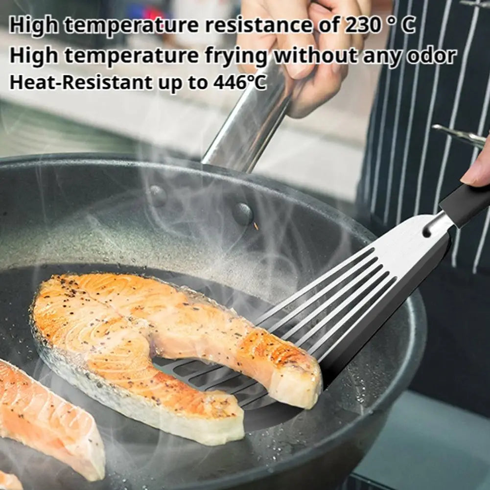 Stainless Steel Frying Spatula Heat-Resistant Non-slip Slotted Turner Fish Flipping Shovel Kitchen Cooking Accessories Oasis Select