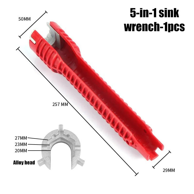 Sink bathroom wrench plumbing installation tool household water pipe faucet angle valve sink maintenance disassembly wrench Oasis Select 5-in-1-1pcs