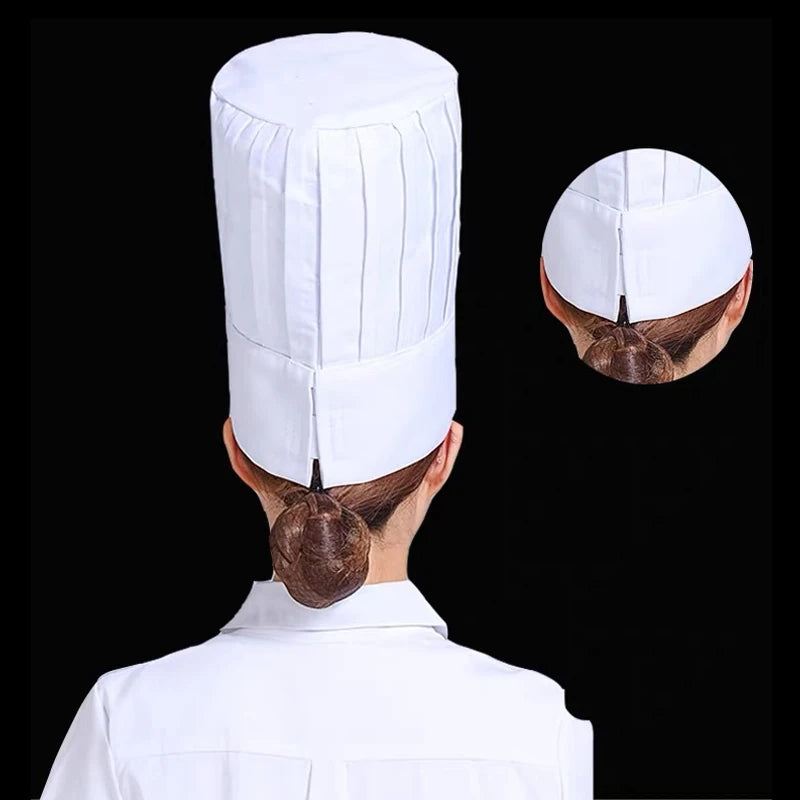 Cook Cap Head Chef White Cooking Hat Waiter Waitress Kitchen Work Hat Hotel Restaurant Canteen Bakery Baker Household Chef Cap Oasis Select