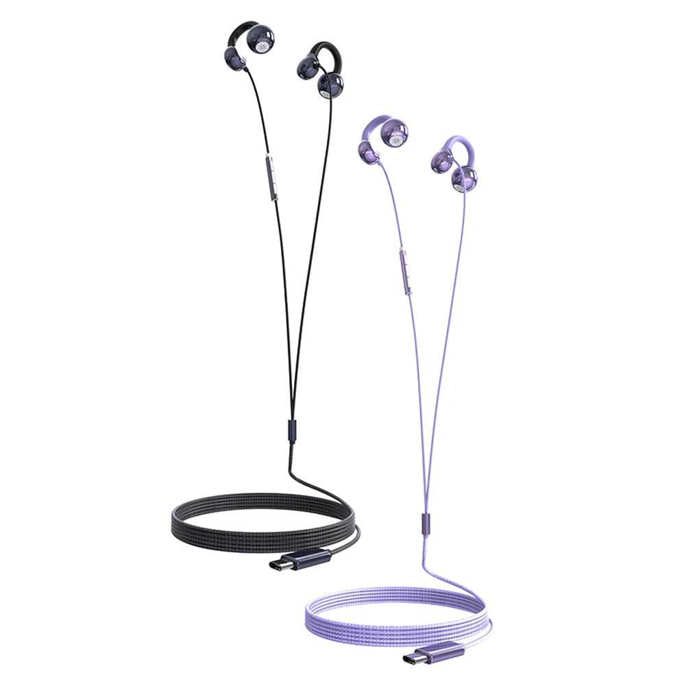 Clip-On Wired Earphones USB-C & 3.5mm | IPX4 | HD Mic
