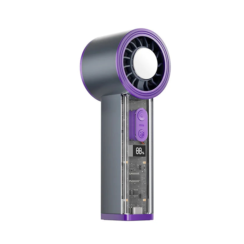 Ice Ceramic Cold Compress Handheld Fan 100 Speed 16°C Cooling 2000mAh Transparent Brushless Motor LED Light Portable Fan Oasis Select B