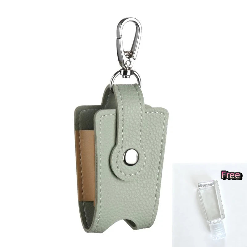 PU Leather Hand Holder With Metal Keychain Empty Refillable Bottle For Daily Commute Travel Outdoor Activities Oasis Select MR-04