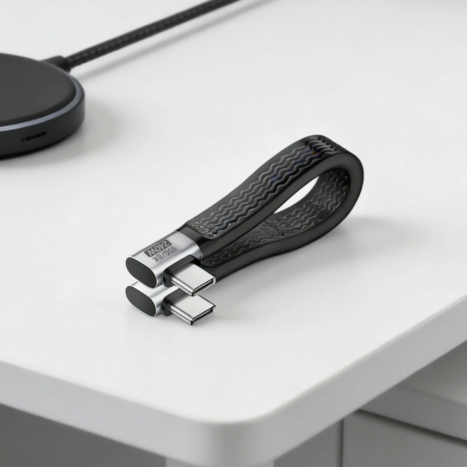 USB4 Type-C Flat Cable 240W 80Gbps 8K 60Hz – 13cm Short USB-C Charging Cable Oasis Select