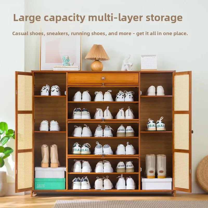 rack household economical indoor simple door storage artifact large capacity multi-layer with cabinet door dust shoe cabinet Oasis Select