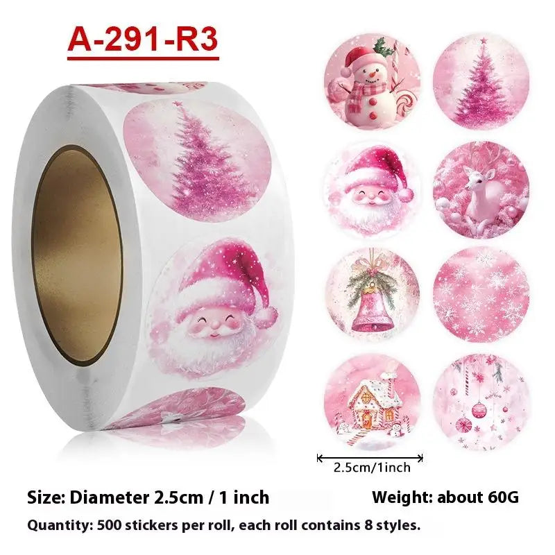 500pcs Merry Christmas Gift Stickers Santa Round Seal Labels Sticker For Gift Baking Package Envelope Stationery Decor Oasis Select A3