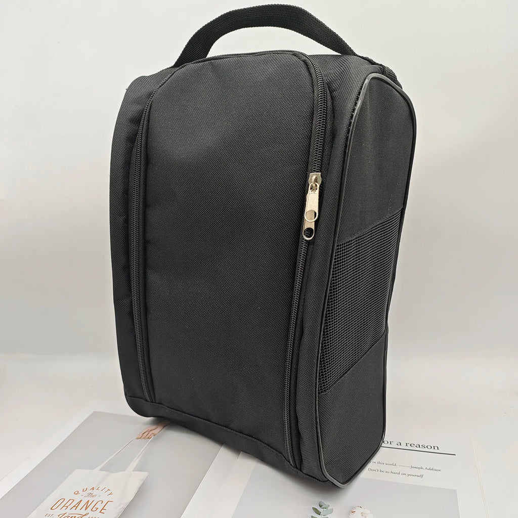 Portable Golf Shoe Bag Oxford Cloth Shoe Carrier Bags Breathable Lightweight Golf Handbag Dustproof Football Tennis Shoe Bag Oasis Select Pure Black