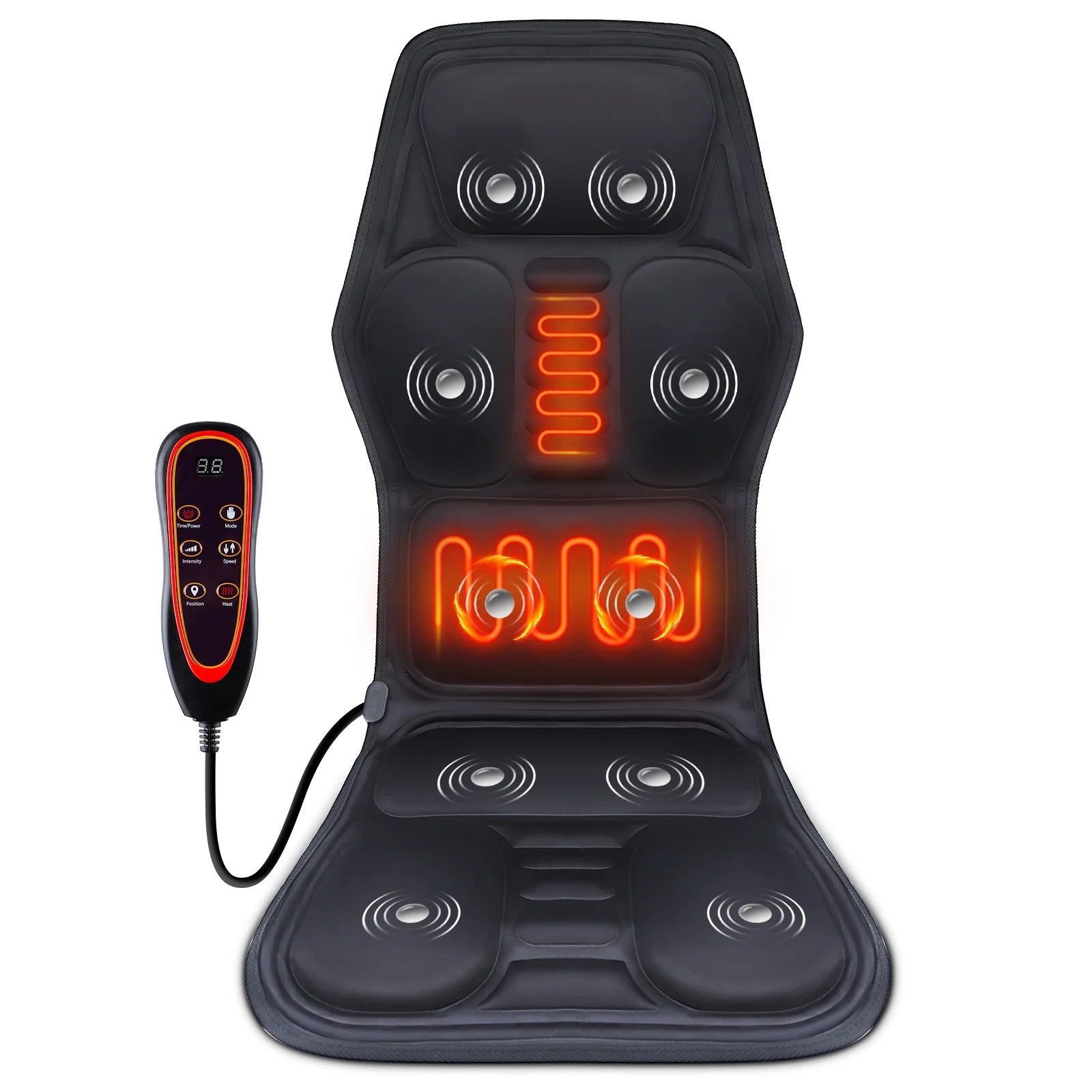 Hailicare Heated Back Shoulder Vibration Massage Mat – Chair & Car