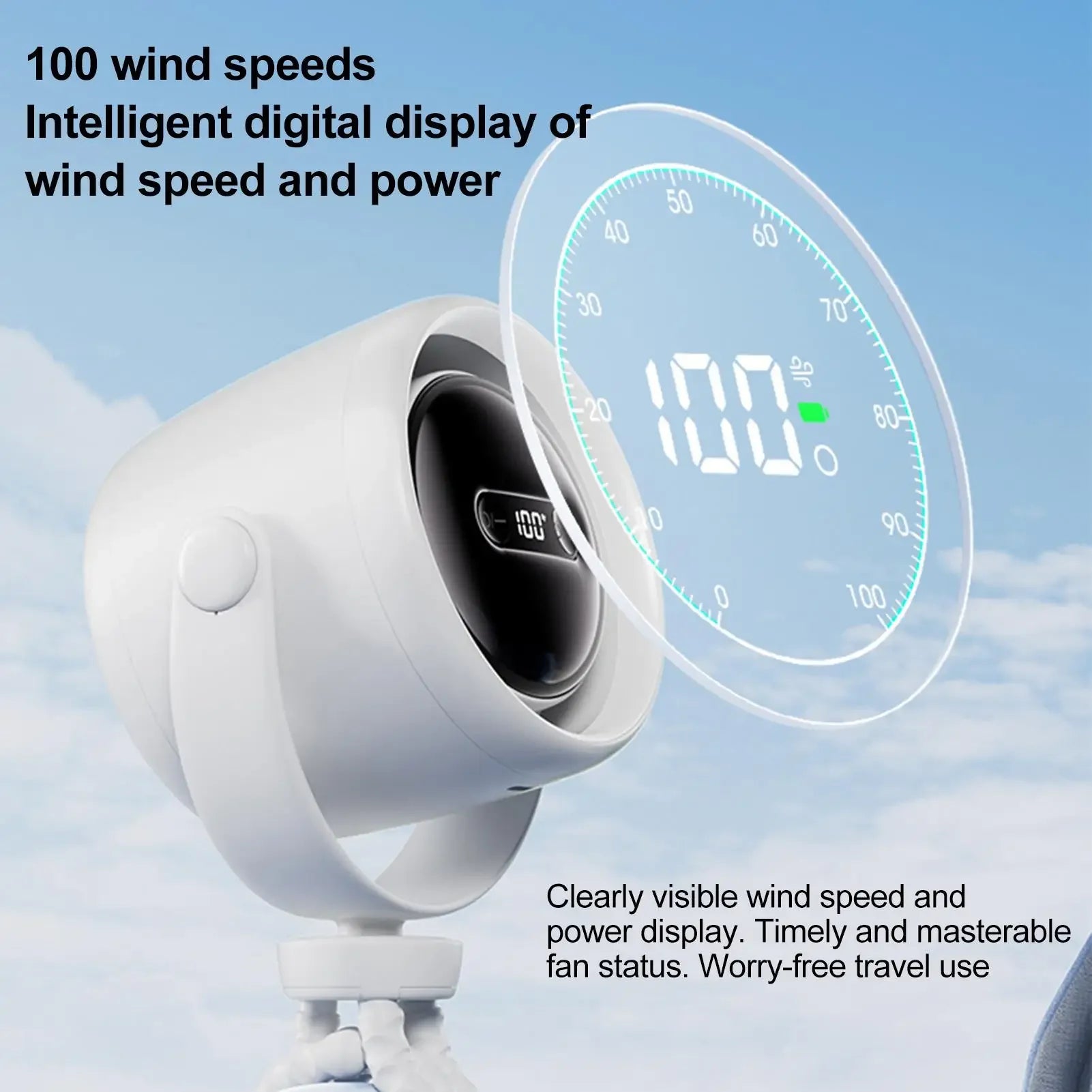 Octopus Stroller Fan 20000mAh USB Rechargeable & LED Night Light