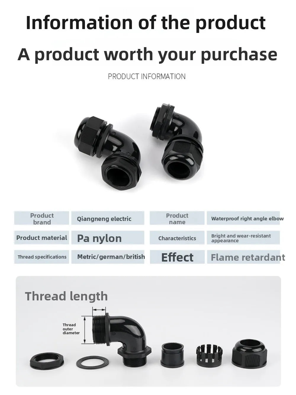 5pcs M12/M16/M20/M25 Nylon Waterproof 90 Degrees Cable Gland Wire Fitting Plastic Range Entry Oasis Select