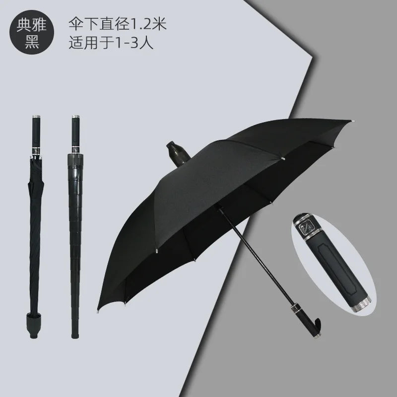 Waterproof umbrella double automatic plus large car umbrella with cover special umbrella for rainstorm Oasis Select black