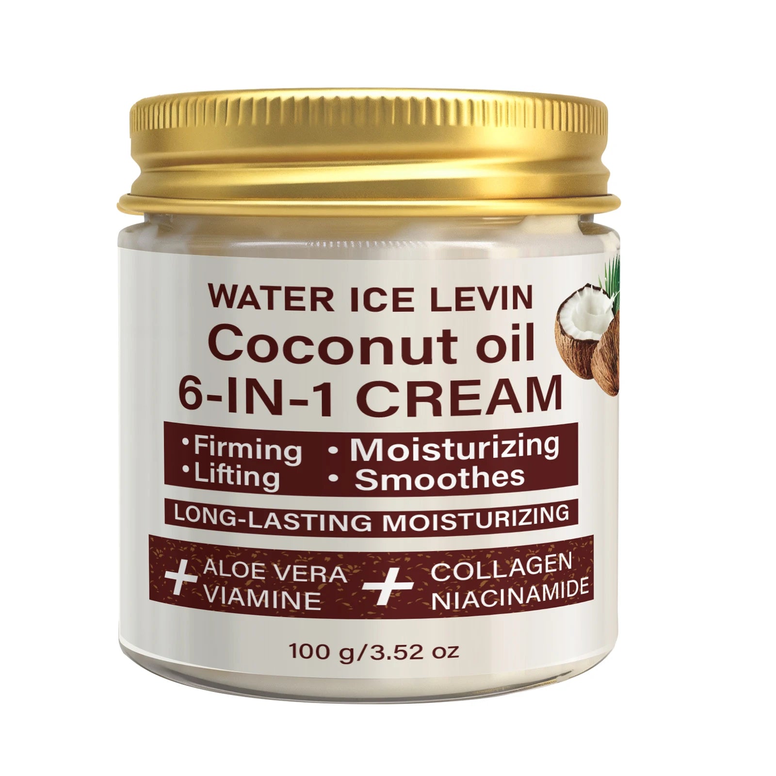 Coconut Oil 6-in-1 Face Cream – Collagen & Aloe Vera Face Moisturizer Cream Oasis Select WHITE 100g