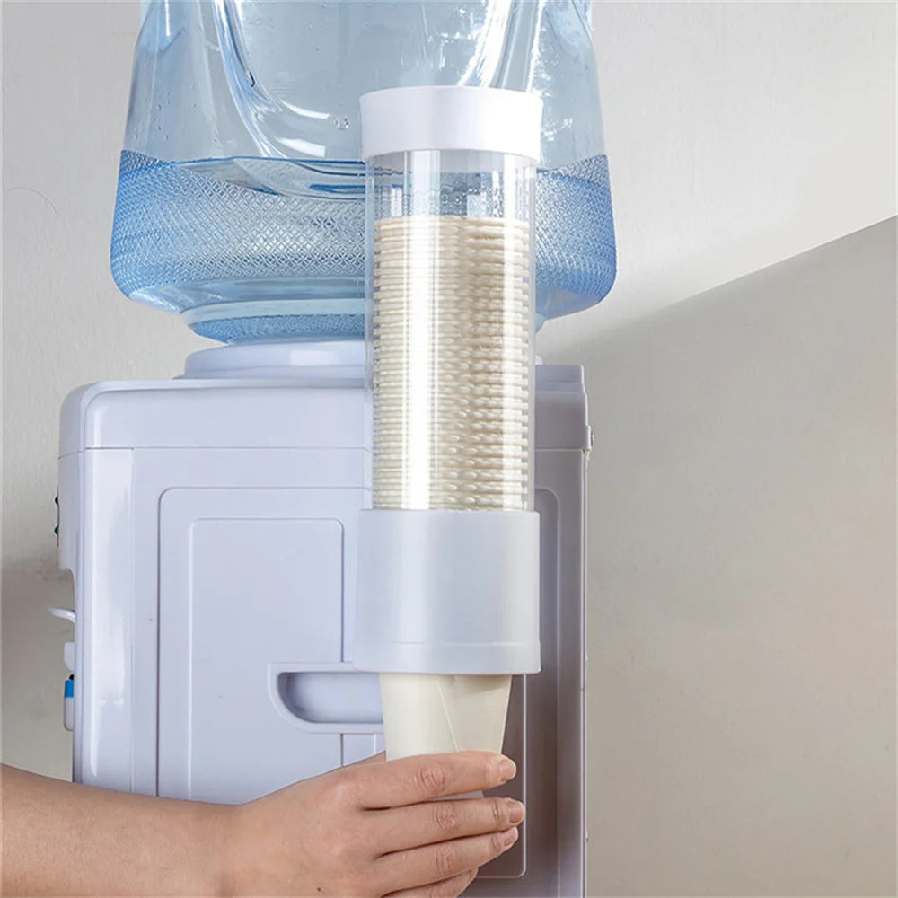 Disposable Paper Cups Dispenser Plastic Cup Holder For Water Dispenser Wall Mounted Automatic Cup Storage Rack Cups Container Oasis Select