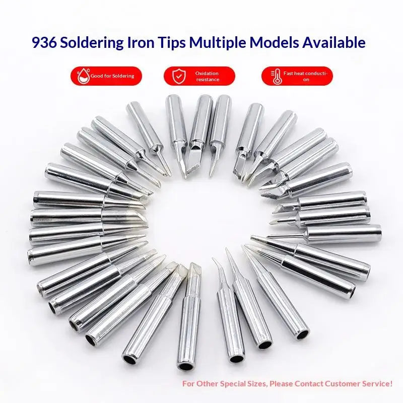5/10Pcs 900M-T Soldering Iron Tips Set Pure Copper Replacement Solder Tips for DIY Electronic Repair Oasis Select
