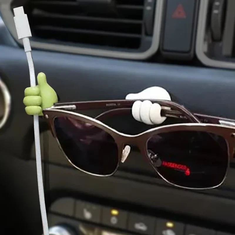 Hand-shaped Rubber Holder Glasses Cable Power Cord Charging Line Self Adhesive Mini Hook Car Storag Organizer Gadget Decorations Oasis Select