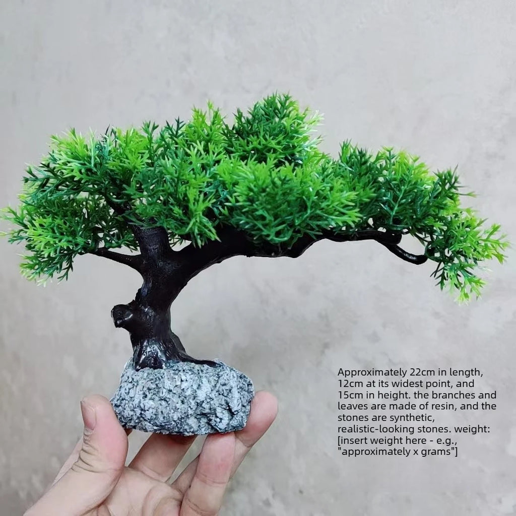 Red Leaf Cliff Cypress Welcome Pine Bonsai Aquarium Decoration Turtle Shrimp Hiding Cave Desktop Ornament Oasis Select A 22CM X 12CM X 15CM
