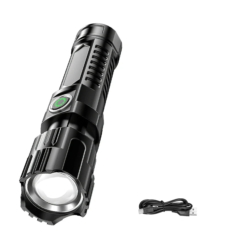 XHP50 Zoomable LED Flashlight USB Rechargeable – 3 Modes